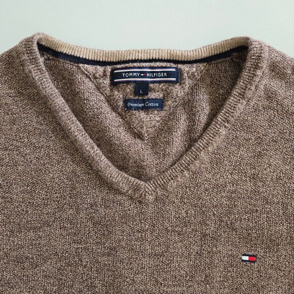 L Tommy Hilfiger womens 100% premium cotton V neck sweater - Picture 3 of 9